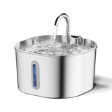 Stainless steel cat water fountain with running water