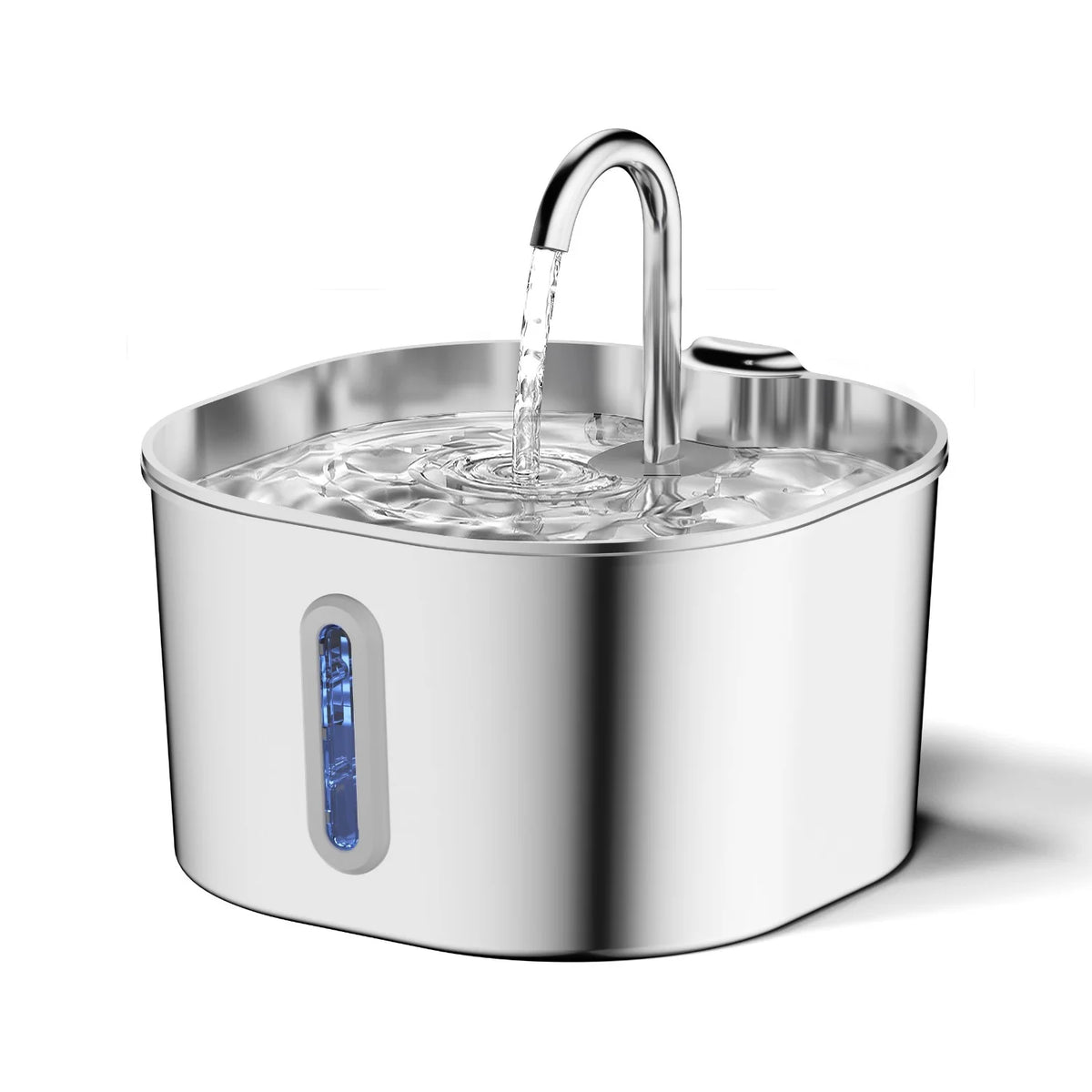 Stainless steel cat water fountain with running water