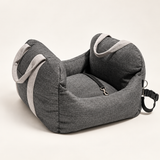 Grey MAVORNE ErsteKlasse elevated dog car seat in a neutral studio