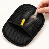 Collected pet hair being removed from the reusable MAVORNE FurLift glove