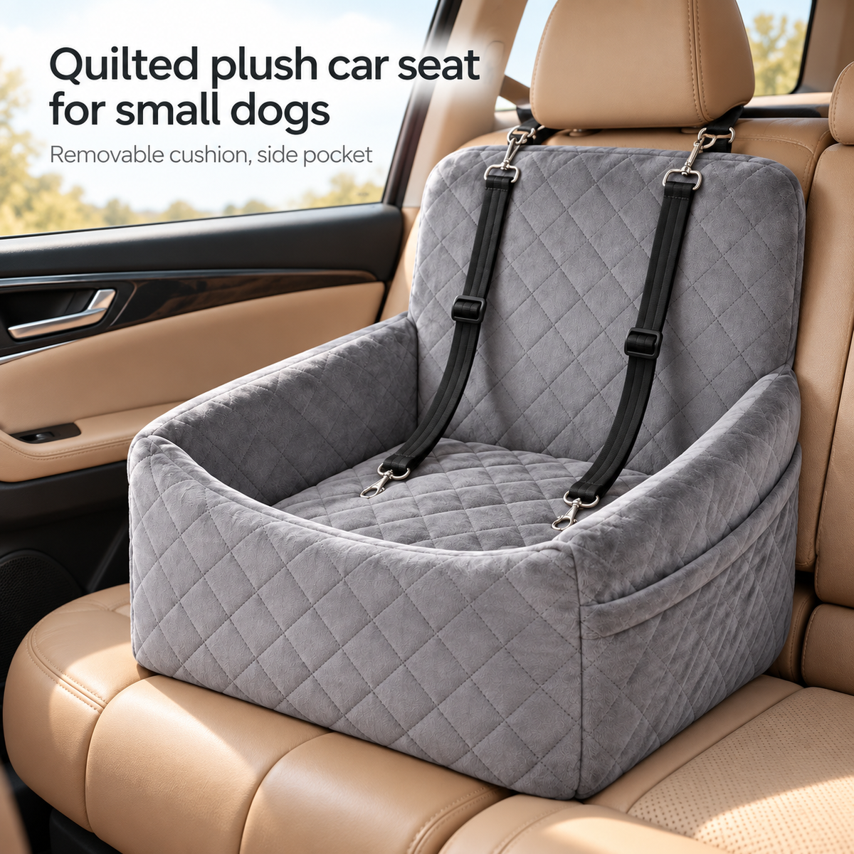 Mavorne Faux Fur Dog Car Bed