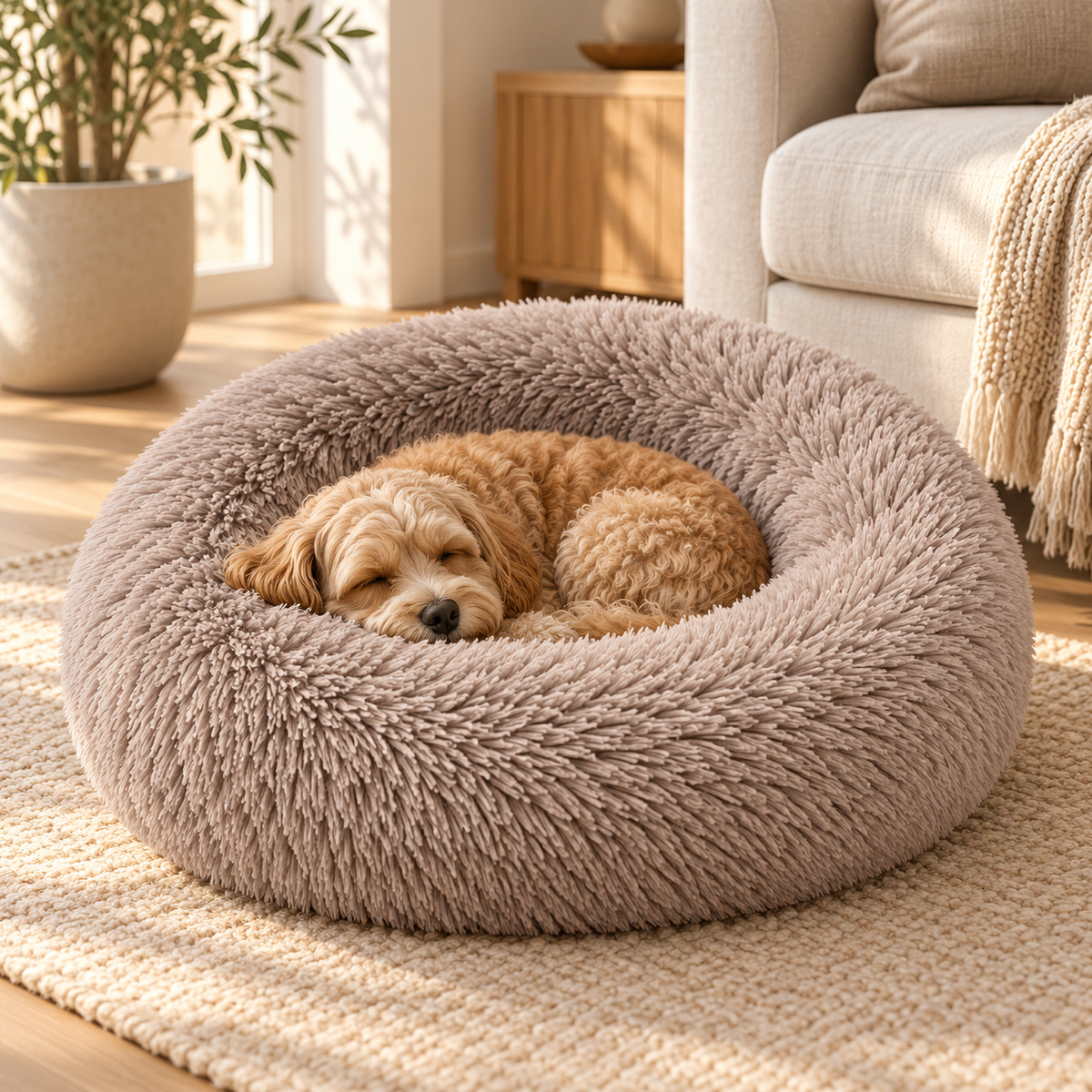 Mavorne Plush Donut Dog Bed