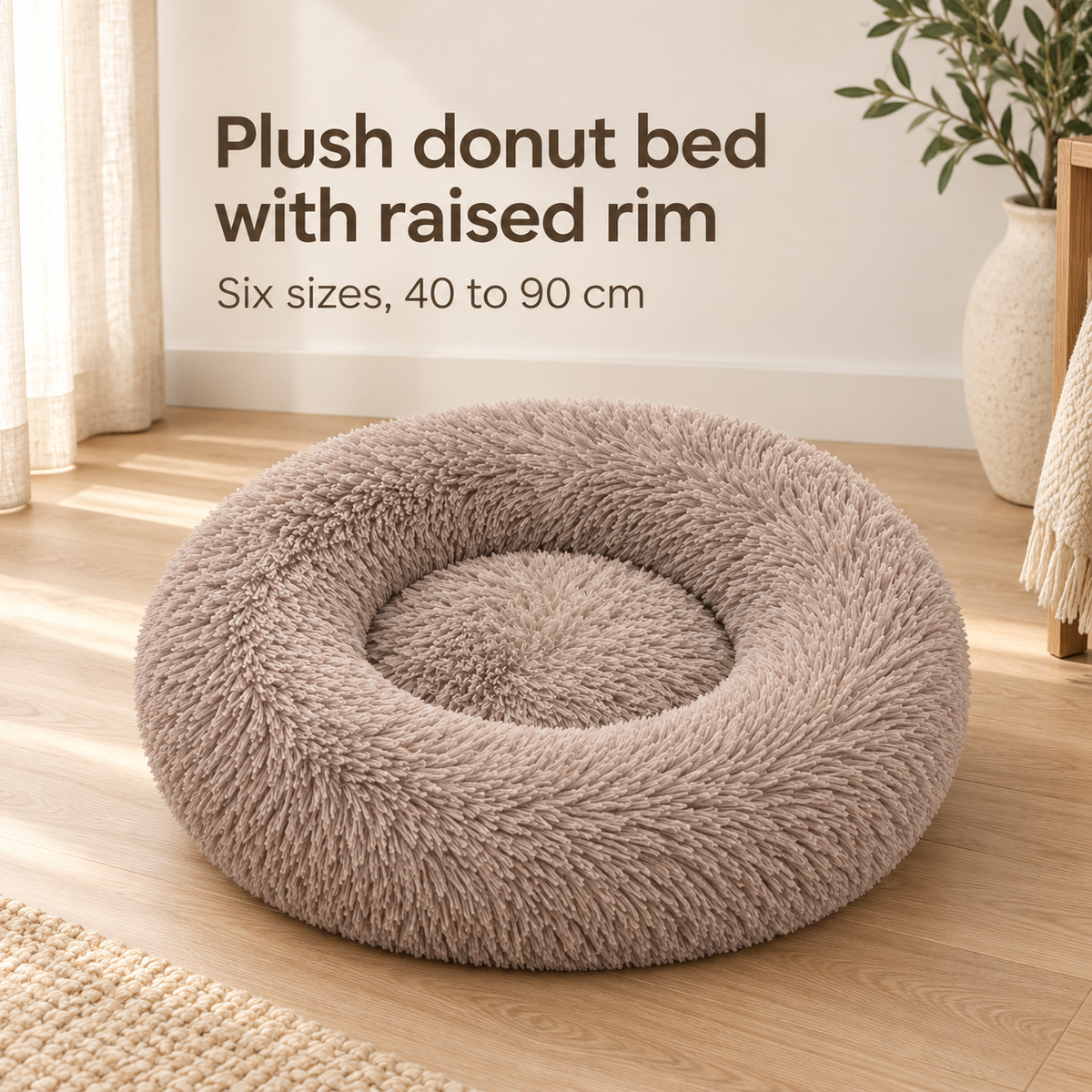 Mavorne Plush Donut Dog Bed