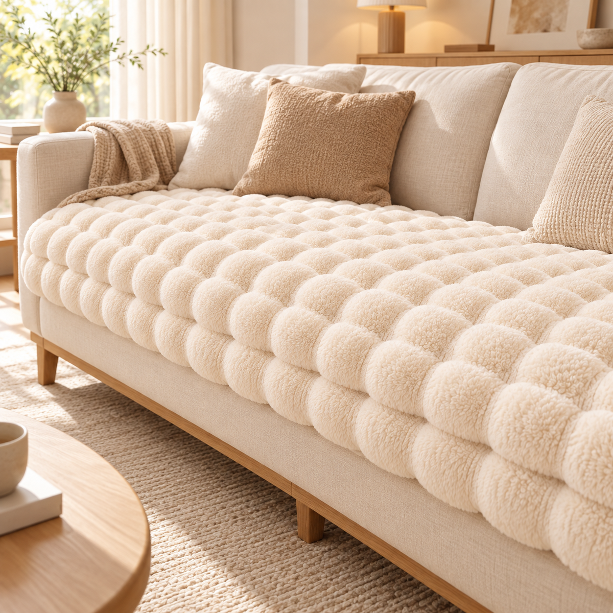 Mavorne Plush Sofa Cover Non-Slip
