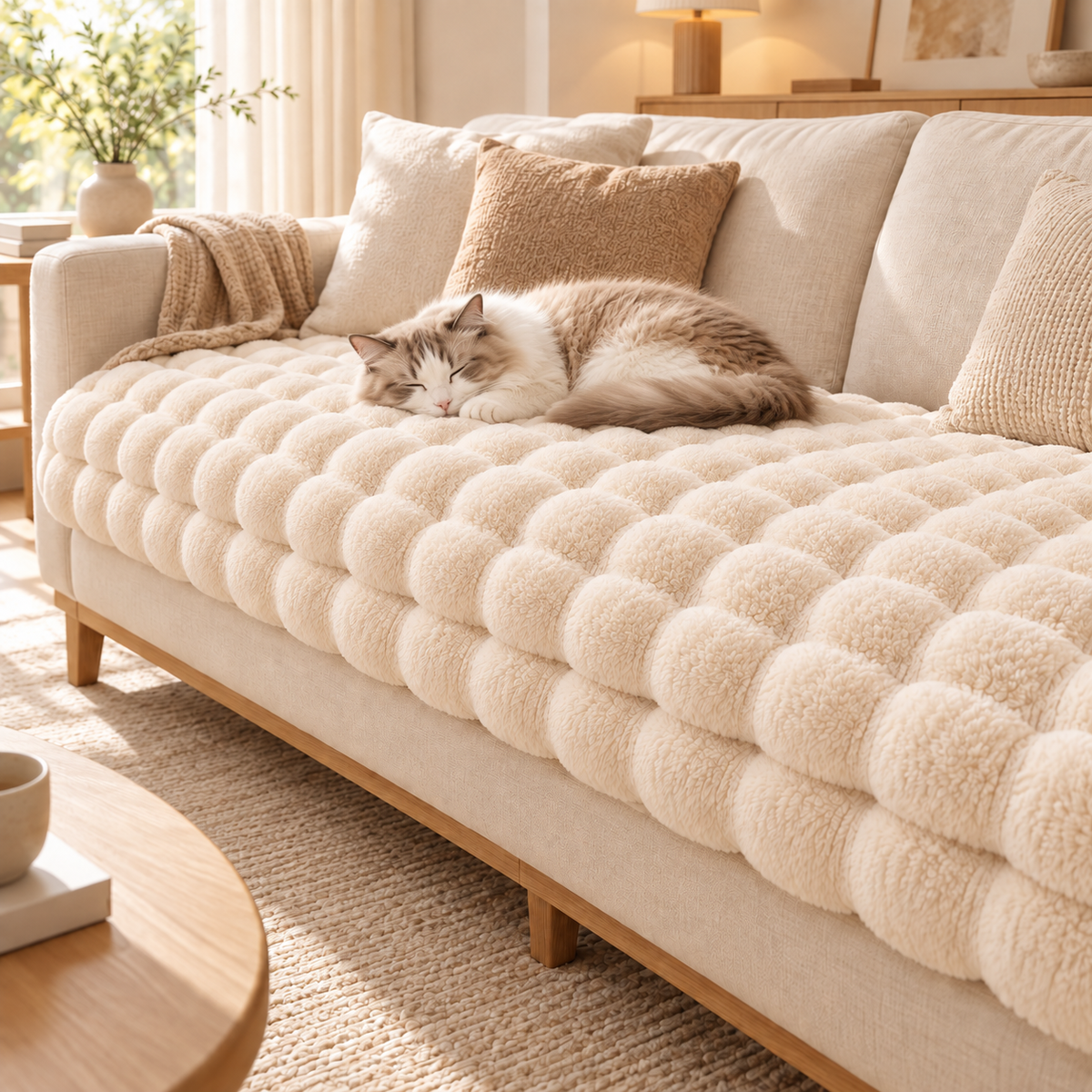 Mavorne Plush Sofa Cover Non-Slip