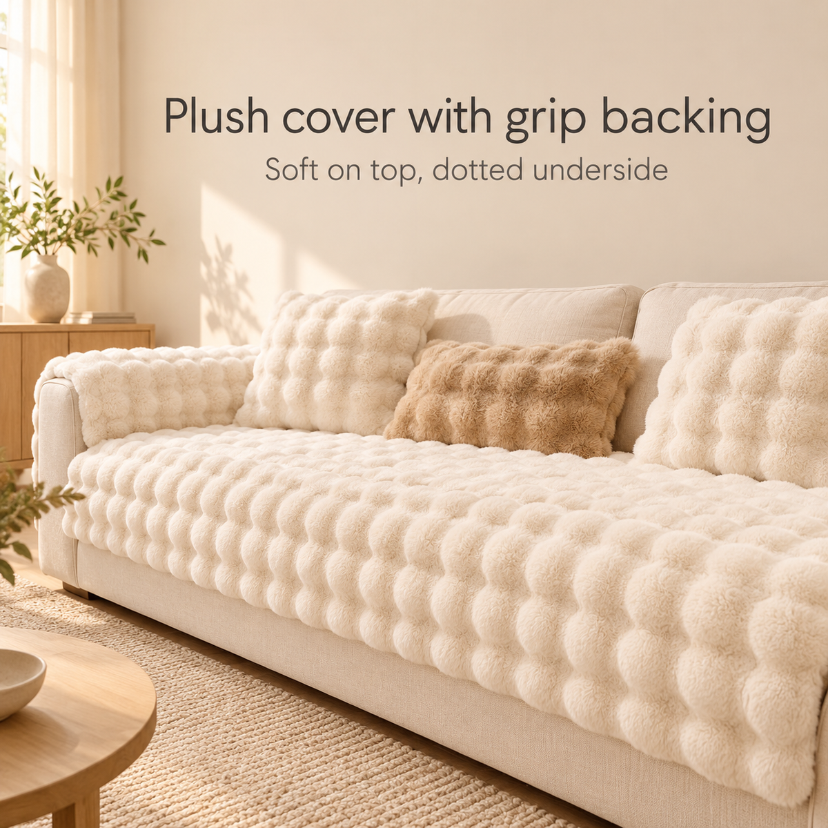 Mavorne Plush Sofa Cover Non-Slip