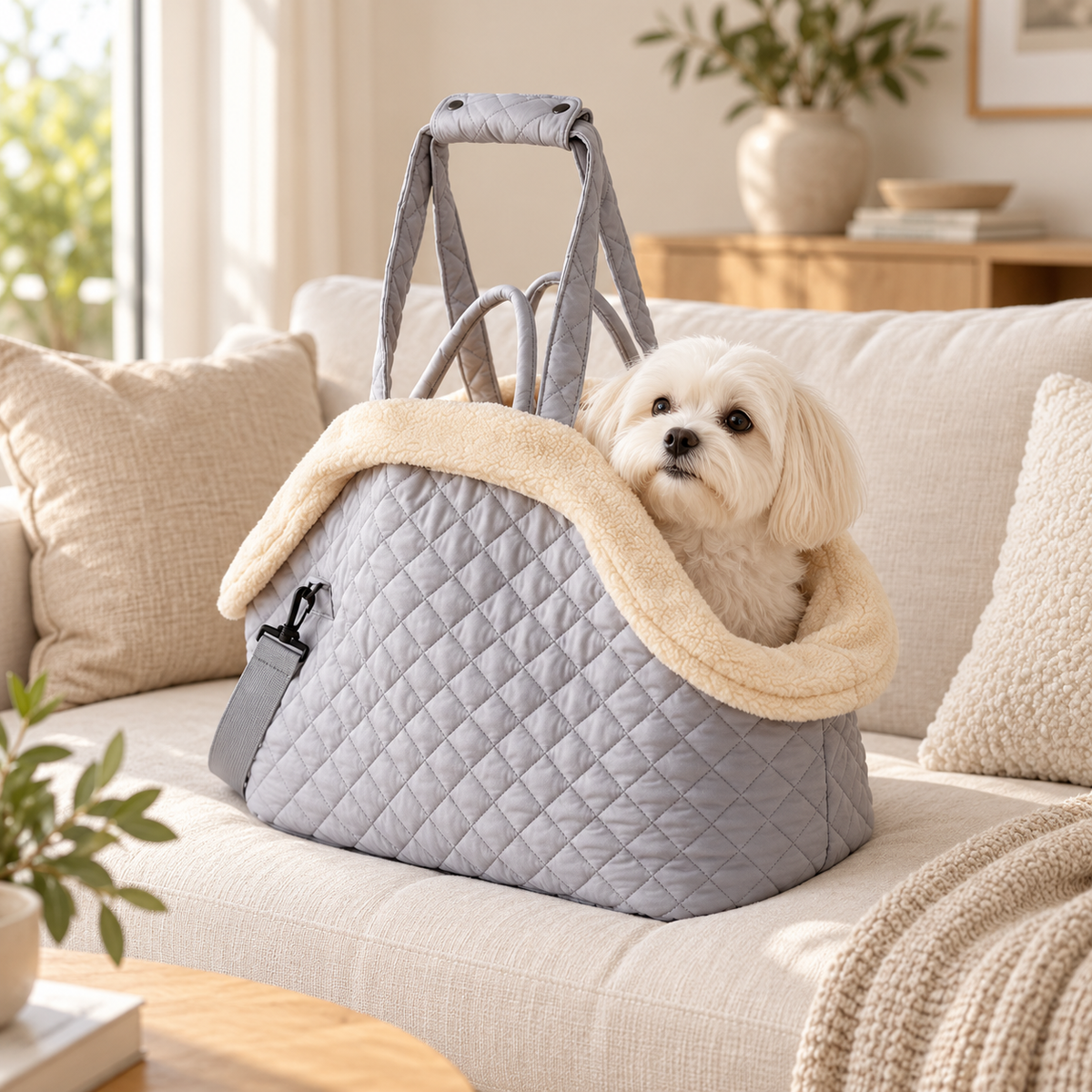 Mavorne Quilted Pet Carrier Bag